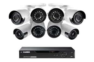 1080p Camera System with 8 Outdoor Cameras - 4 Wide Angle Cameras, 160 degree view and 4 Bullet Security Cameras