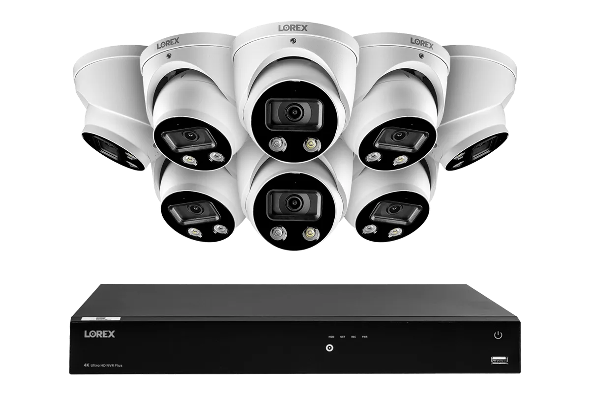 16-Channel 4K Ultra HD Fusion NVR IP System with Smart Deterrence Dome Cameras