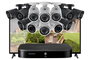 16-Channel System with 6 Wireless and 6 2K Resolution Security Cameras and 43"" Monitor