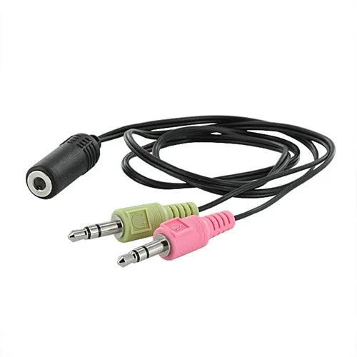 3.5mm TRRS Headphone   Microphone Splitter for PC (22 inches)