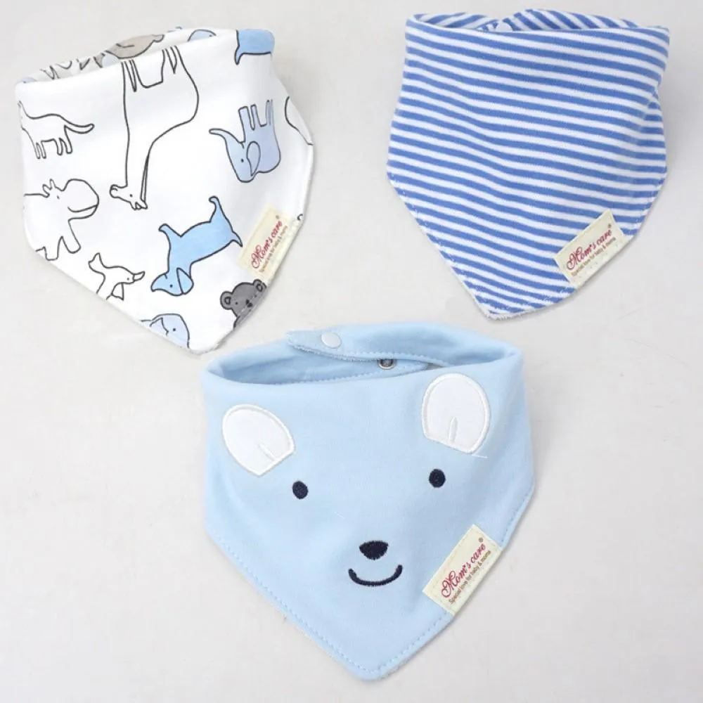 3PCS Baby Cotton double-layer thick waterproof Bibs Baby Accessories Wholesale