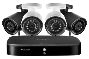 8-Channel Wired/Wireless Security Camera System with Two Wireless and Two 2K (4MP) Resolution Security Cameras