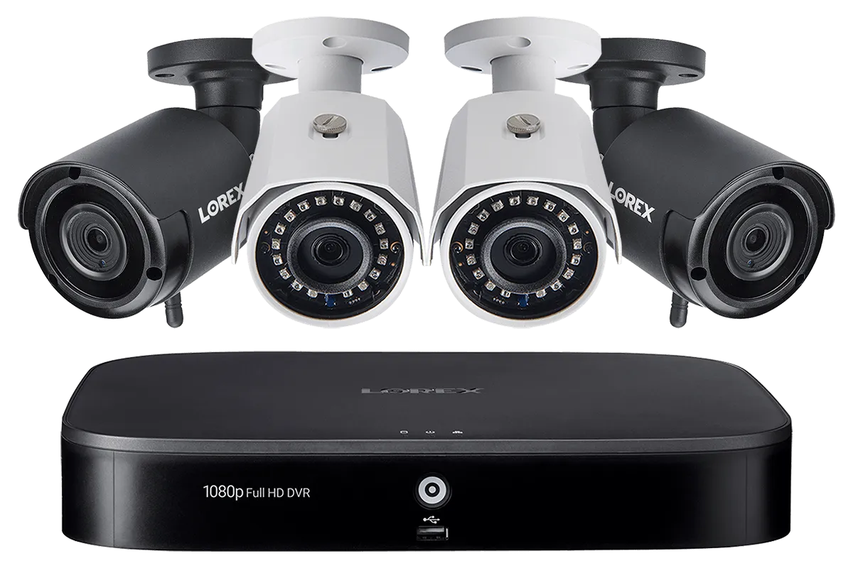 8-Channel Wired/Wireless System with 2 Wireless and 2 HD 1080p Resolution Security Cameras