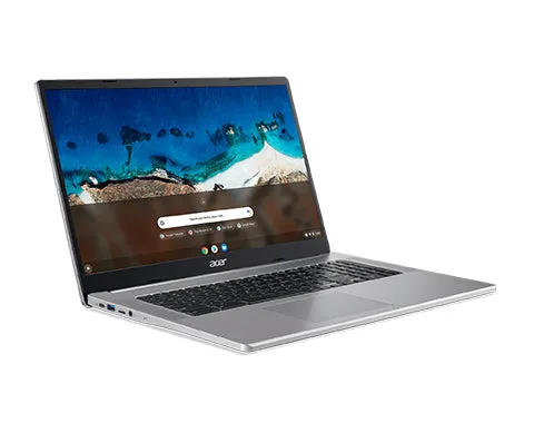 Acer Chromebook, Intel Pentium Silver N6000, 8 GB RAM, 128 GB eMMC, 17.3" Inch FHD Display, ChromeOS, Silver