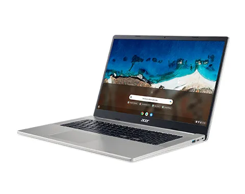 Acer Chromebook, Intel Pentium Silver N6000, 8 GB RAM, 128 GB eMMC, 17.3" Inch FHD Display, ChromeOS, Silver