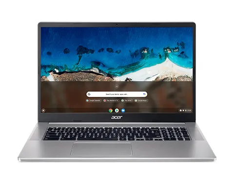 Acer Chromebook, Intel Pentium Silver N6000, 8 GB RAM, 128 GB eMMC, 17.3" Inch FHD Display, ChromeOS, Silver