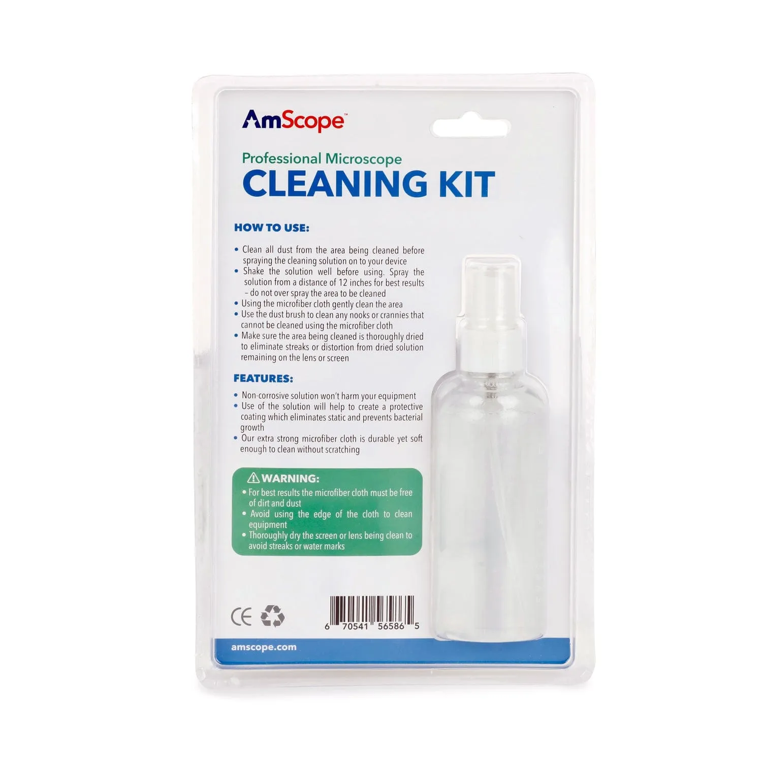 AmScope 3-in-1 Professional Cleaning Kit for Microscopes, Cameras, Laptops, and LCD Screens