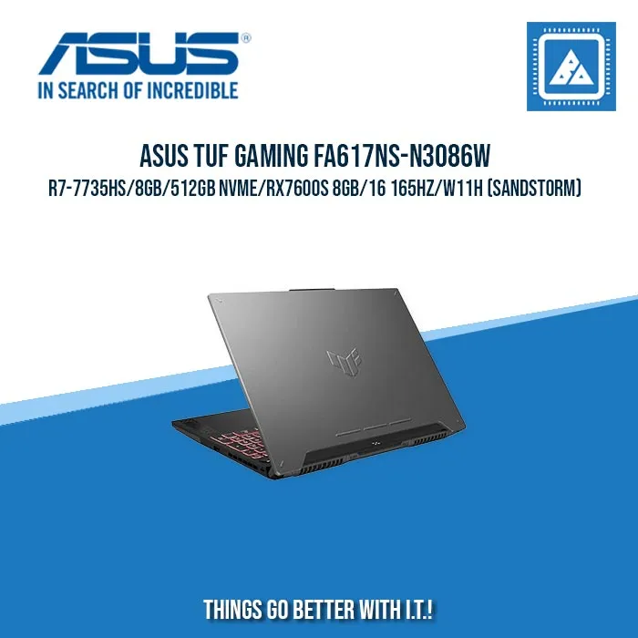 ASUS TUF GAMING FA617NS-N3086W R7-7735HS/8GB/512GB NVME/RX7600S 8GB | BEST FOR GAMING AND AUTOCAD LAPTOP