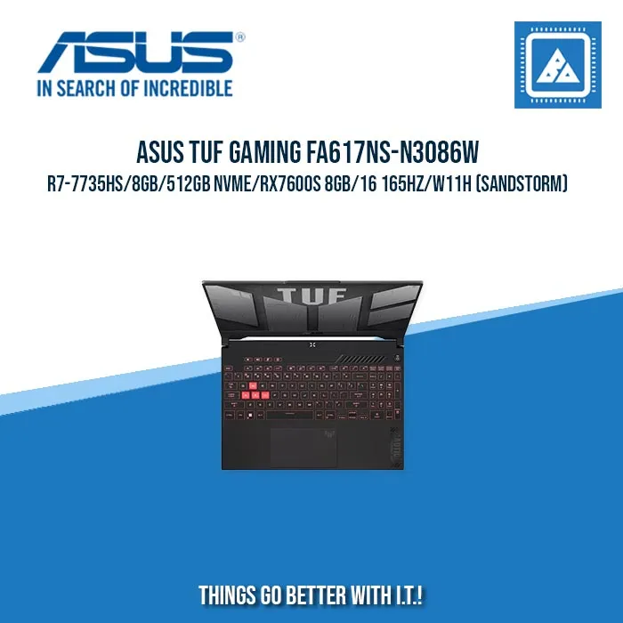 ASUS TUF GAMING FA617NS-N3086W R7-7735HS/8GB/512GB NVME/RX7600S 8GB | BEST FOR GAMING AND AUTOCAD LAPTOP