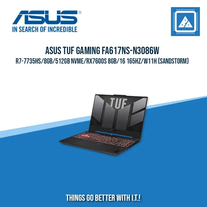 ASUS TUF GAMING FA617NS-N3086W R7-7735HS/8GB/512GB NVME/RX7600S 8GB | BEST FOR GAMING AND AUTOCAD LAPTOP