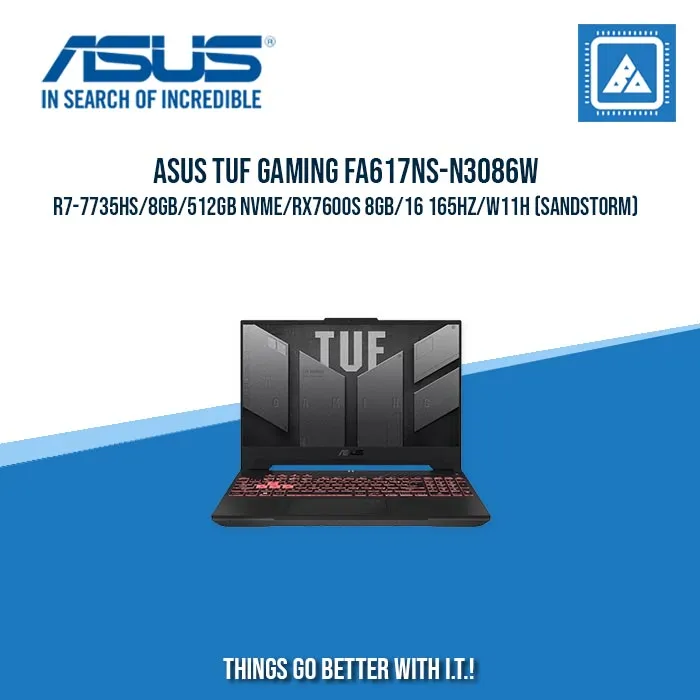 ASUS TUF GAMING FA617NS-N3086W R7-7735HS/8GB/512GB NVME/RX7600S 8GB | BEST FOR GAMING AND AUTOCAD LAPTOP