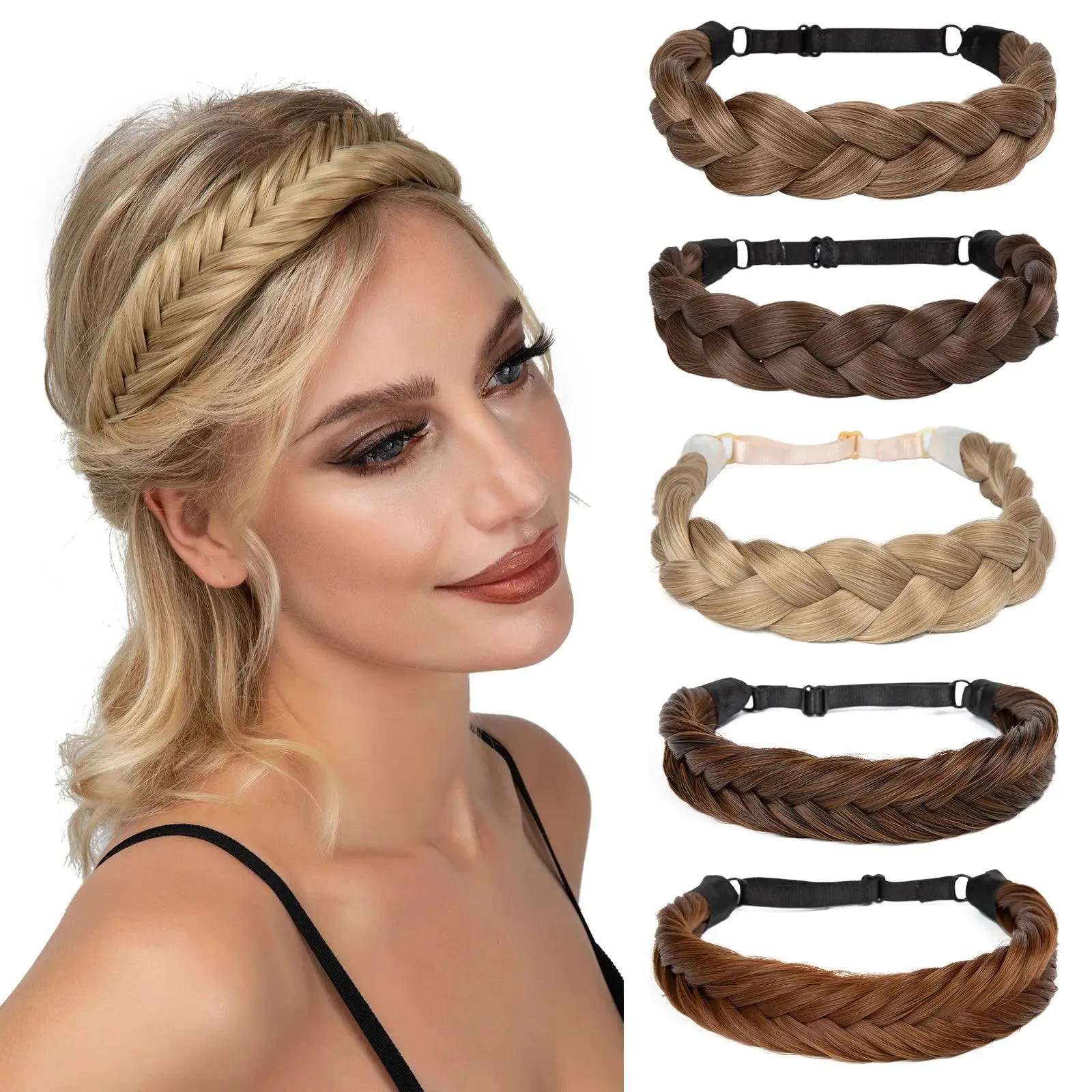 Bohemian Style Fishtail Braids Headband Hairpiece - Festival Accessories