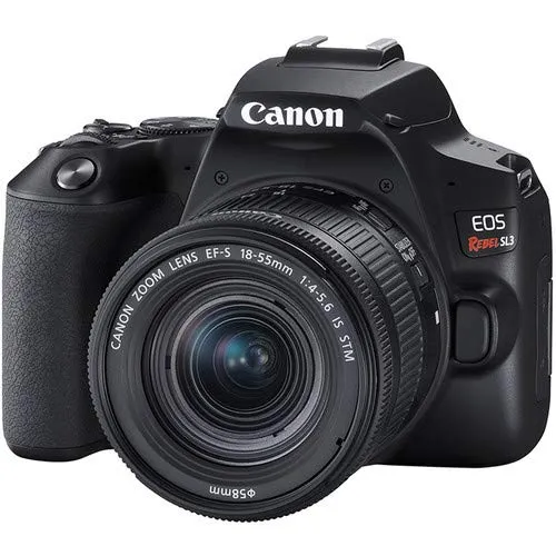 Canon EOS Rebel SL3 DSLR Camera with 18-55mm Lens (Black) Bundle with LCD Screen Protectors   Carrying Case and More