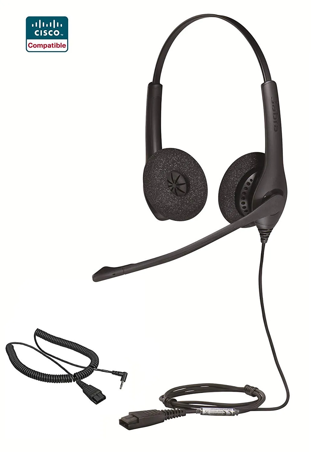 Cisco Certified Jabra Biz 1500 DUO QD Headset w/2.5MM Cord for SPA models