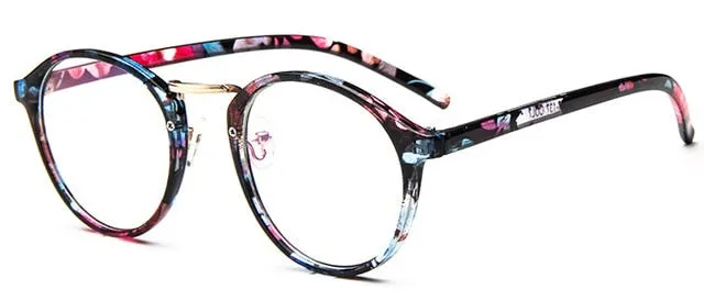 Fashion Transparent Round Glasses Clear Frame Women Spectacle Myopia