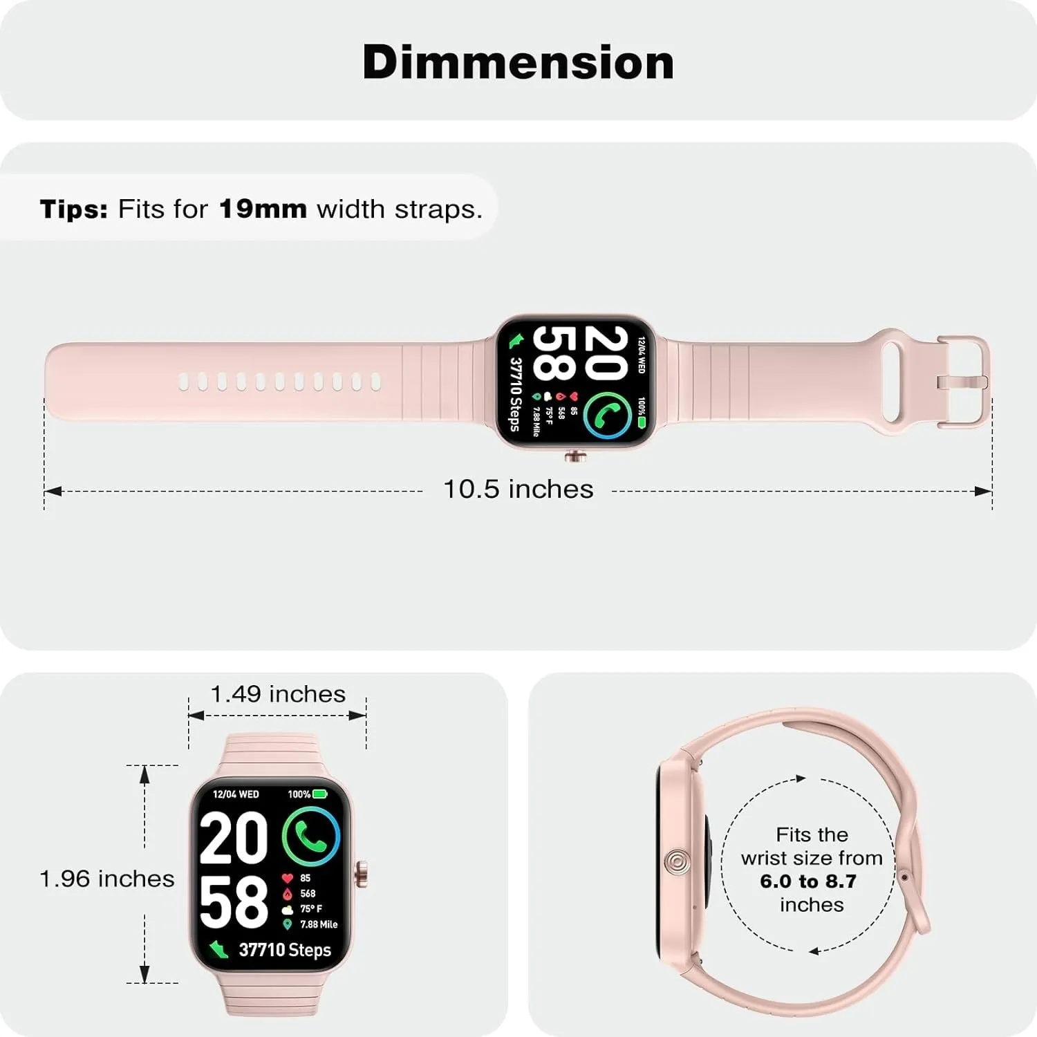 Fitpolo IDW15 Smart Watch for Women, 1.8” Touchscreen, Alexa, Fitness Tracker, Heart Rate & Sleep Monitor