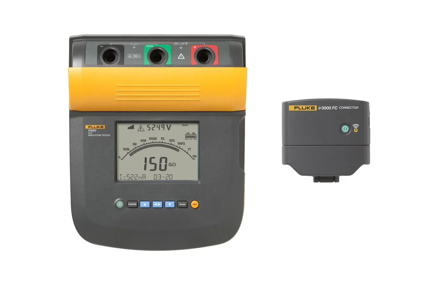 Fluke 1555 FC w/IR3000FC 10 kV Insulation Tester with IR3000 FC Connector