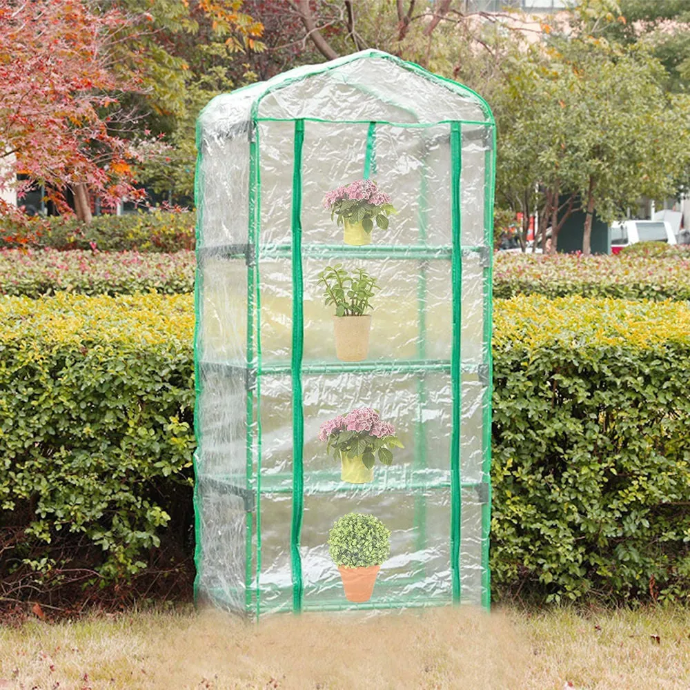 Four Tier Mini Greenhouse - Nurture Plants Fruits Vegetables Compact Efficient Gardening