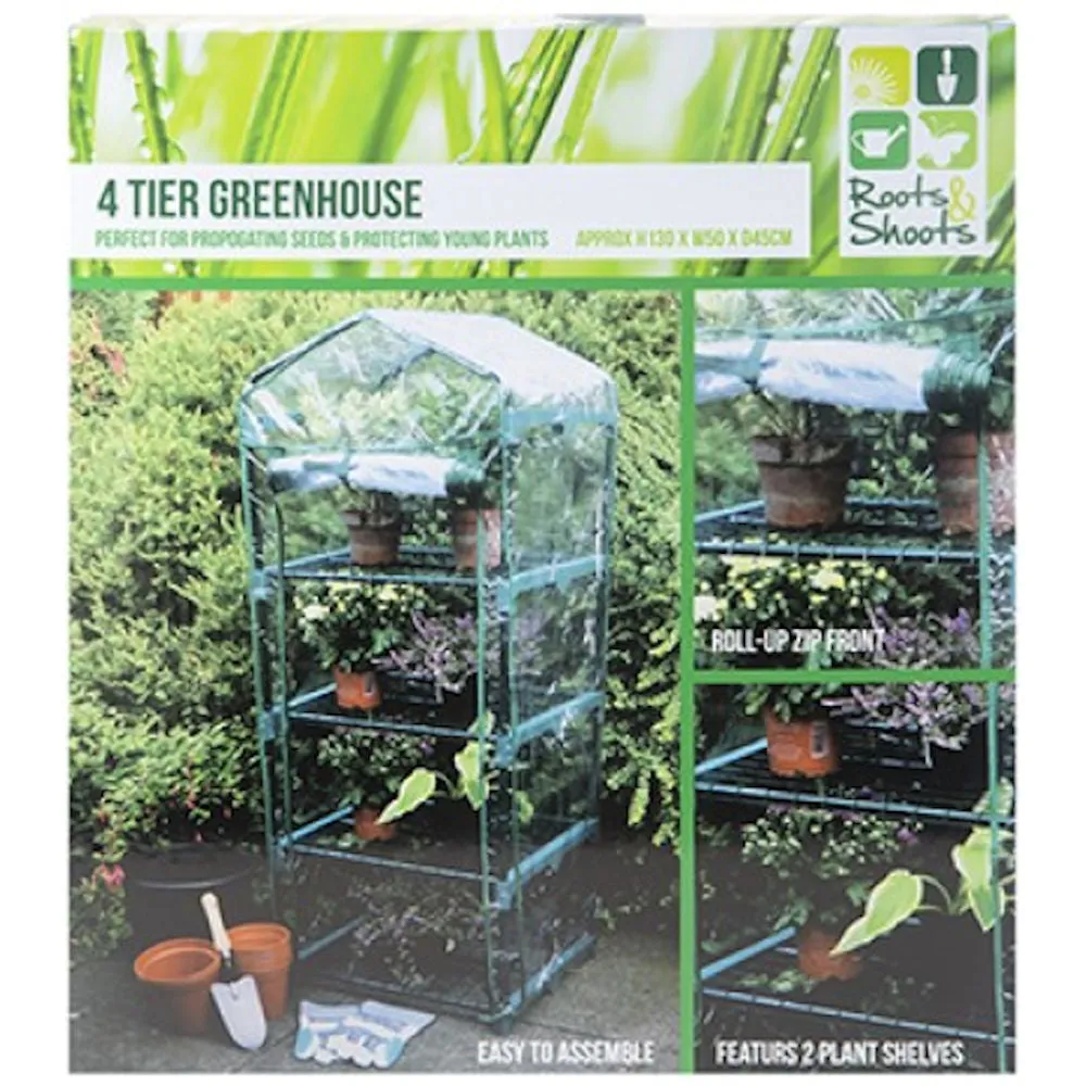 Four Tier Mini Greenhouse - Nurture Plants Fruits Vegetables Compact Efficient Gardening