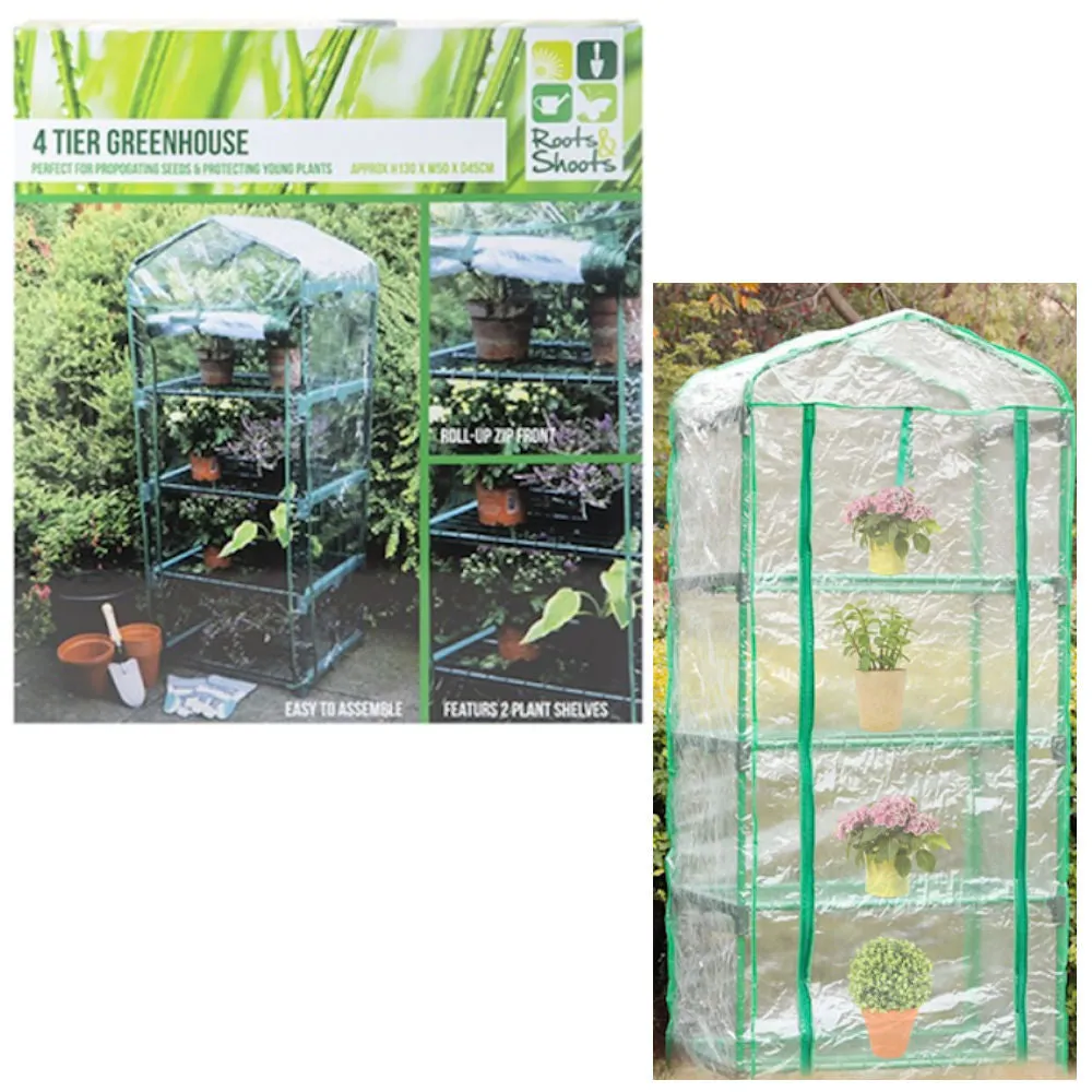 Four Tier Mini Greenhouse - Nurture Plants Fruits Vegetables Compact Efficient Gardening