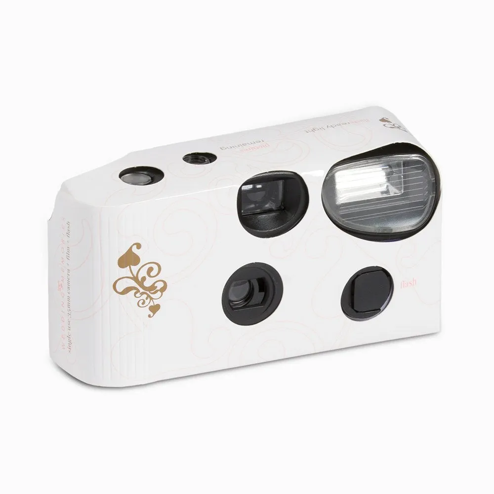 Gold Whispy Design Disposable Wedding Camera with Flash - Discontinued