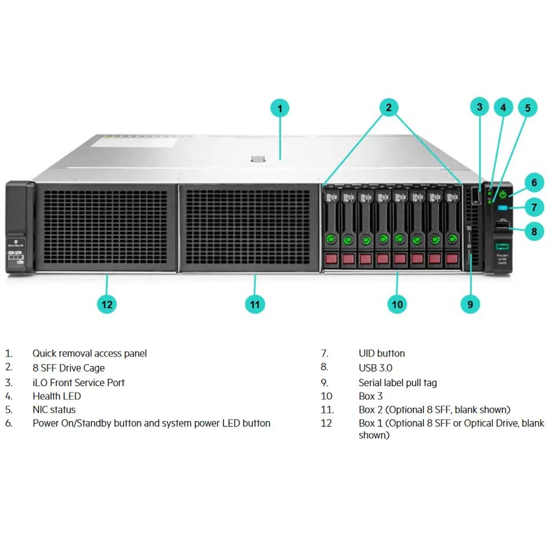 HPE ProLiant DL180 Gen10 5218 2.3GHz 16-core 1P 16GB-R S100i 8SFF 500W PS Server | P35520-B21