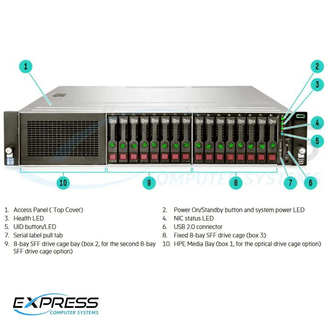 HPE ProLiant DL180 Gen9 E5-2609v4 8GB-R H240 8LFF 550W PS Base Server | 833972-B21