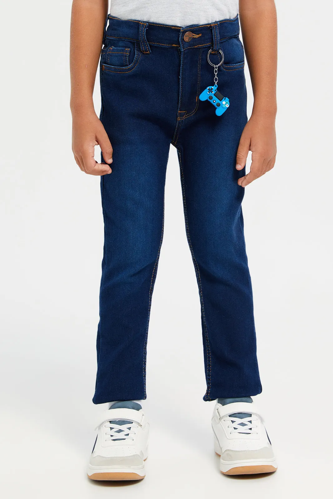 Junior Boys Navy Jeans With Accessories