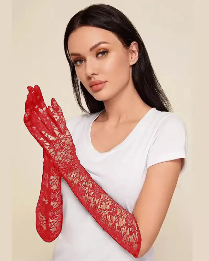 Lace Gloves Long Sexy Dress Gloves Accessories