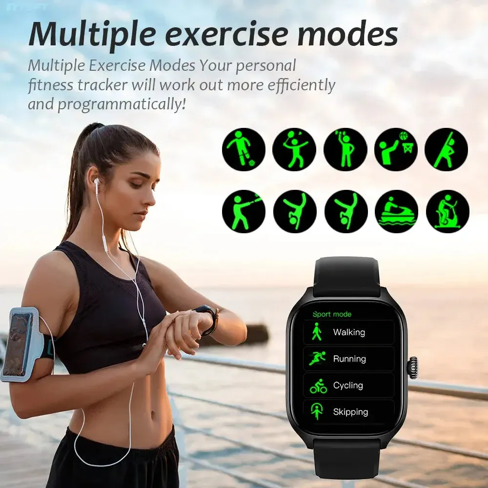 LAXASFIT New Smart Watch 2.01 inch HD Display Bluetooth Voice Call Heart Rate Monitor Multi Sport Mode Smartwatch Gift Men Women