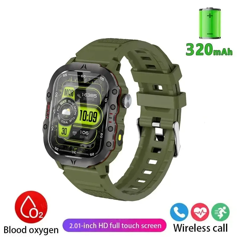 LAXASFIT New Smart Watch LED Flashlight Outdoor Sports HD Screen Bluetooth Call IP68 Waterproof Ultra Long Standby Smart Watch