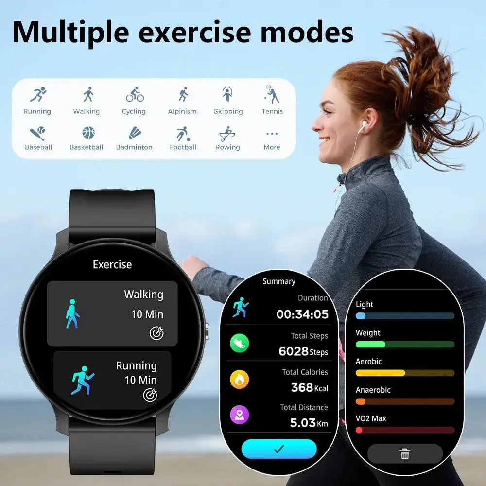 LAXASFIT Smart Watch 2.01” Bluetooth Talk Smartwatch Man Woman Pedometer 123 Sport Modes IP68 Waterproof Sports Smart Watch