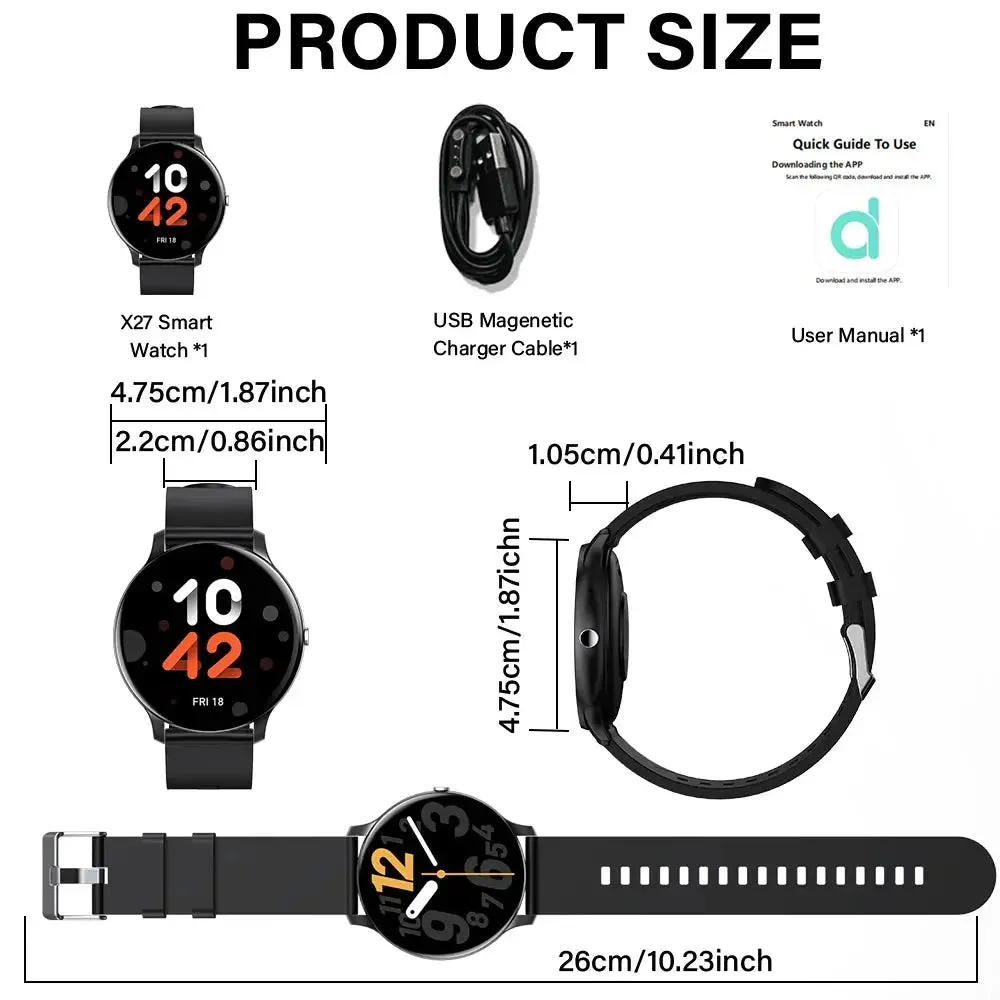 LAXASFIT Smart Watch Men Women Full Touch Screen Sport Fitness Watch Man IP67 Waterproof Bluetooth For Android IOS Smart Watch