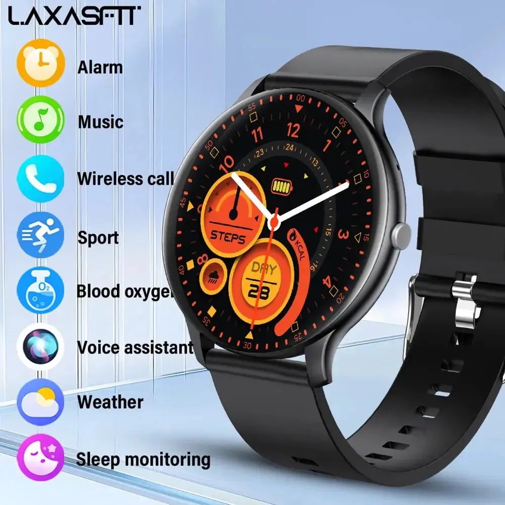 LAXASFIT Smart Watch Men Women Full Touch Screen Sport Fitness Watch Man IP67 Waterproof Bluetooth For Android IOS Smart Watch