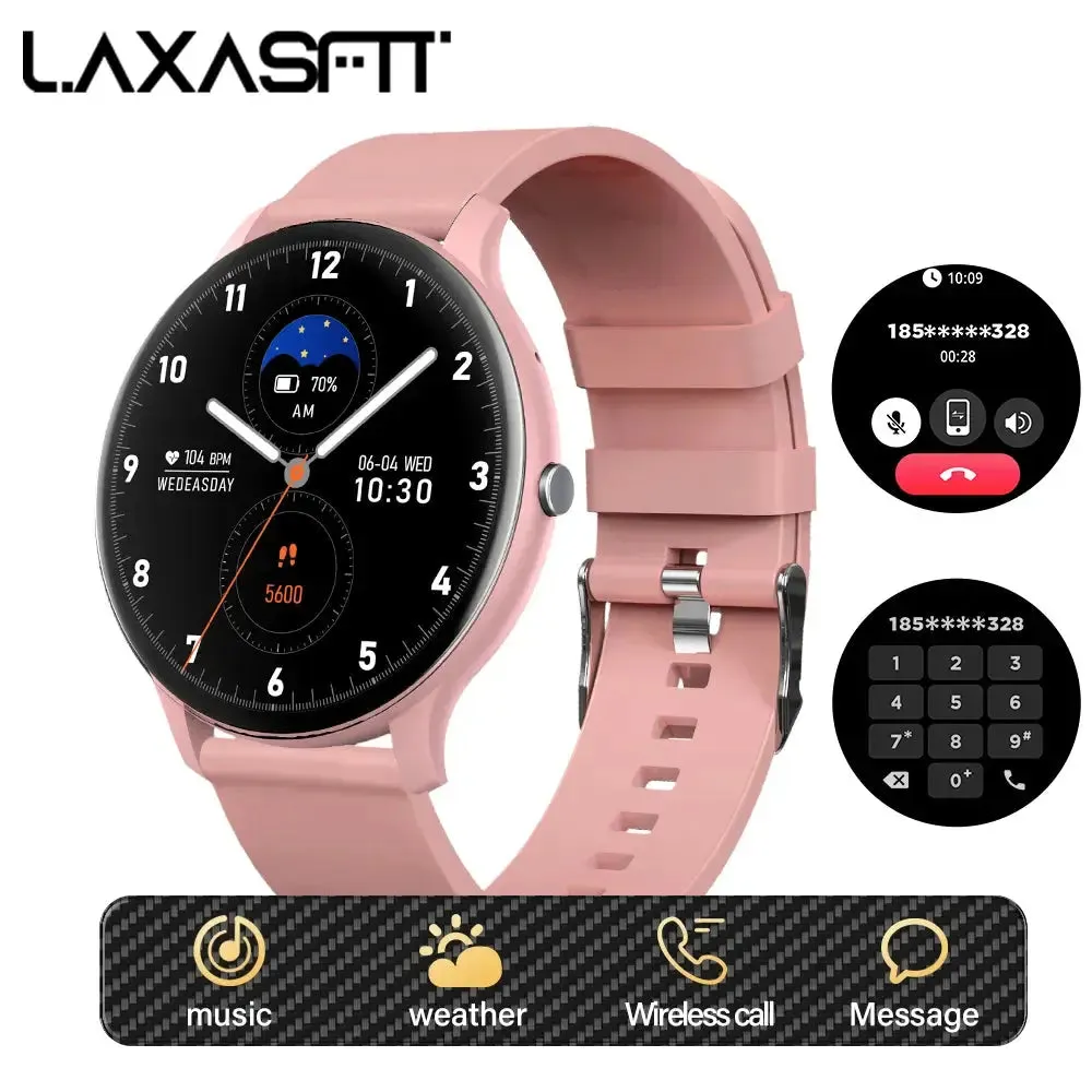 LAXASFIT Smart Watch Men Women Full Touch Screen Sport Fitness Watch Man IP67 Waterproof Bluetooth For Android IOS Smart Watch