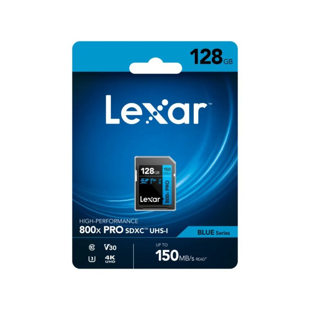 Lexar Professional Blue Series 128GB SDXC UHS-I 150MB/s Memory Card - V30