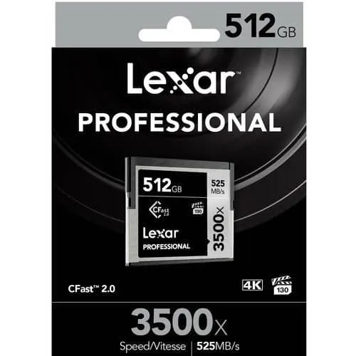 Lexar Professional Silver 512GB CFast 2.0 525MB/s Memory Card