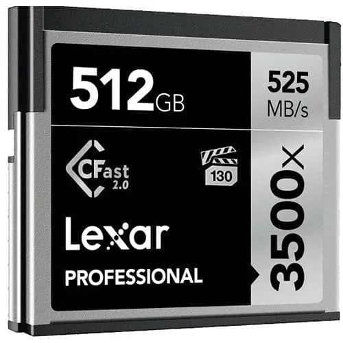 Lexar Professional Silver 512GB CFast 2.0 525MB/s Memory Card