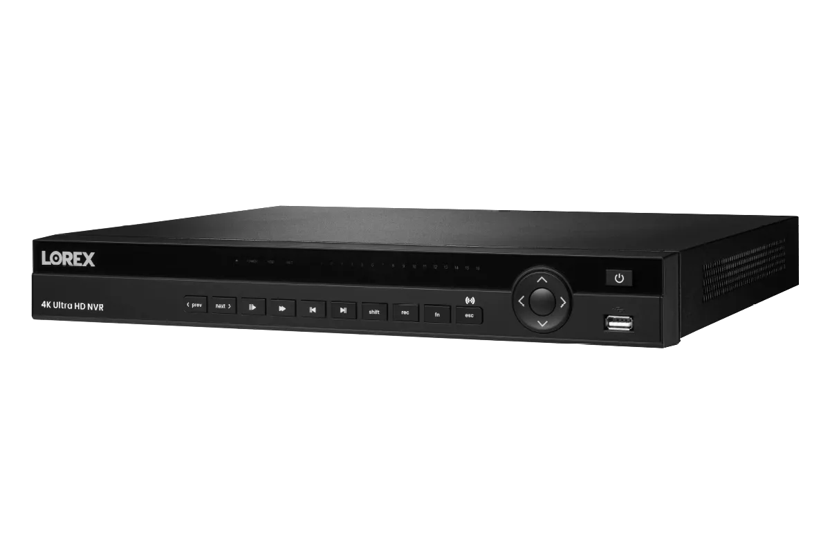 Lorex 4K (16 Camera Capable) 4TB Wired NVR System with Nocturnal 4 Smart IP Bullet Cameras Featuring Motorized Varifocal Lens, Vandal Resistant and 30FPS Recording