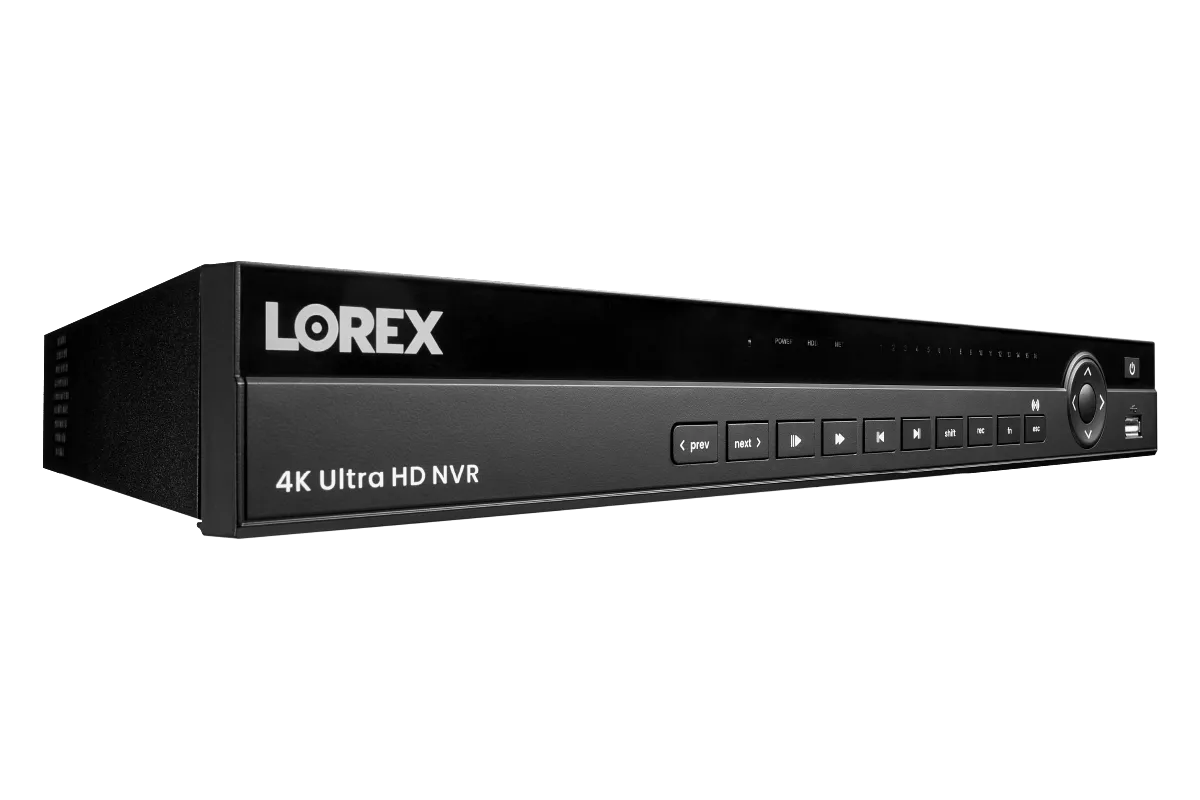 Lorex 4K (16 Camera Capable) 4TB Wired NVR System with Nocturnal 4 Smart IP Bullet Cameras Featuring Motorized Varifocal Lens, Vandal Resistant and 30FPS Recording