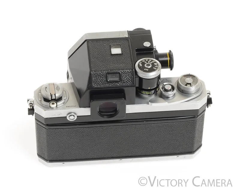 Nikon F Camera Body w/ Chrome Photomic Prism & 50mm f2 Lens -New Seals-