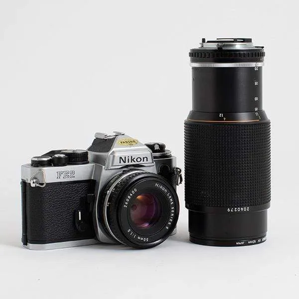 Nikon FE2 Kit with Nikon Series E 50mm f/1.8 and 70-200 f/4 lens