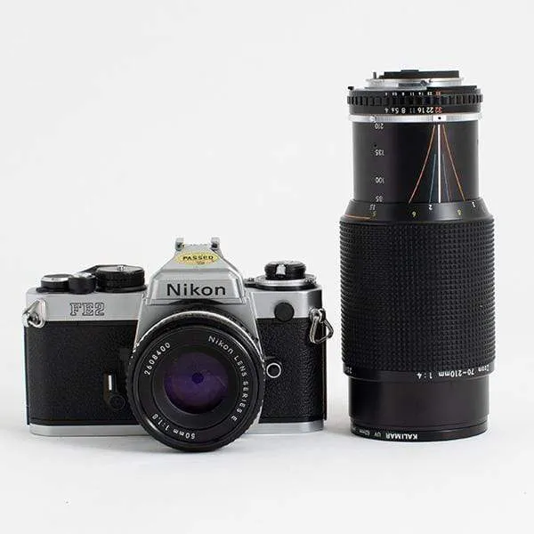 Nikon FE2 Kit with Nikon Series E 50mm f/1.8 and 70-200 f/4 lens