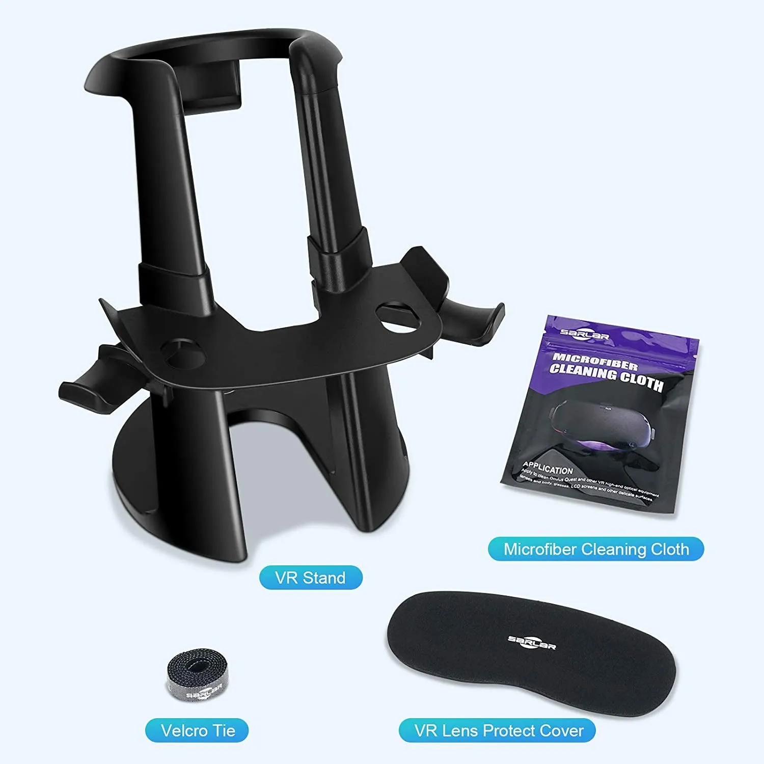 SARLAR VR Stand, Display Holder for Oculus Quest 2/ Quest/ Rift S/ Valve Index Headset and Touch Controllers Accessories