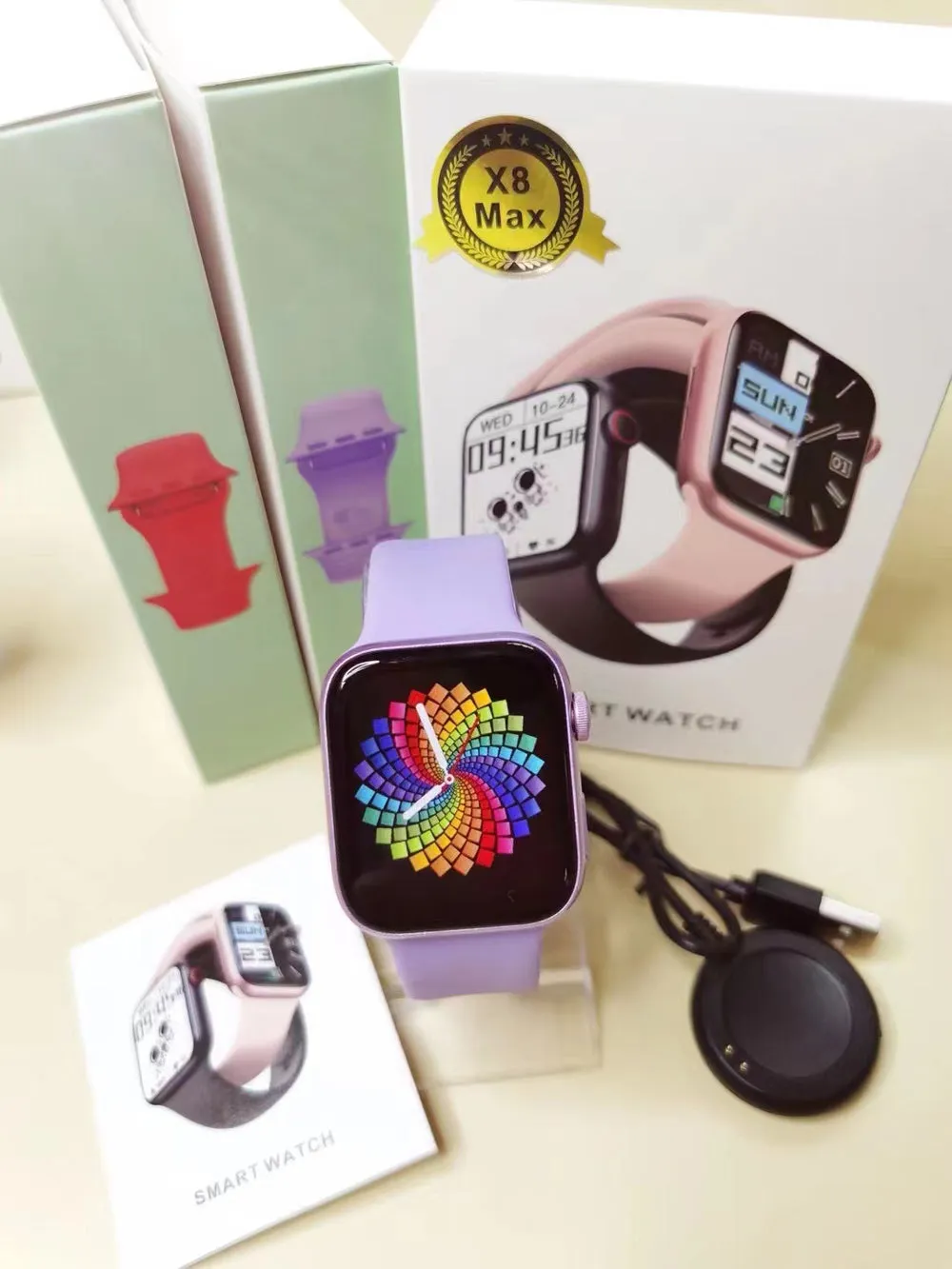 X8 Max Smart Watch   FREE i7 TWS Earphones & Charger Box   FREE Metal Designer Strap